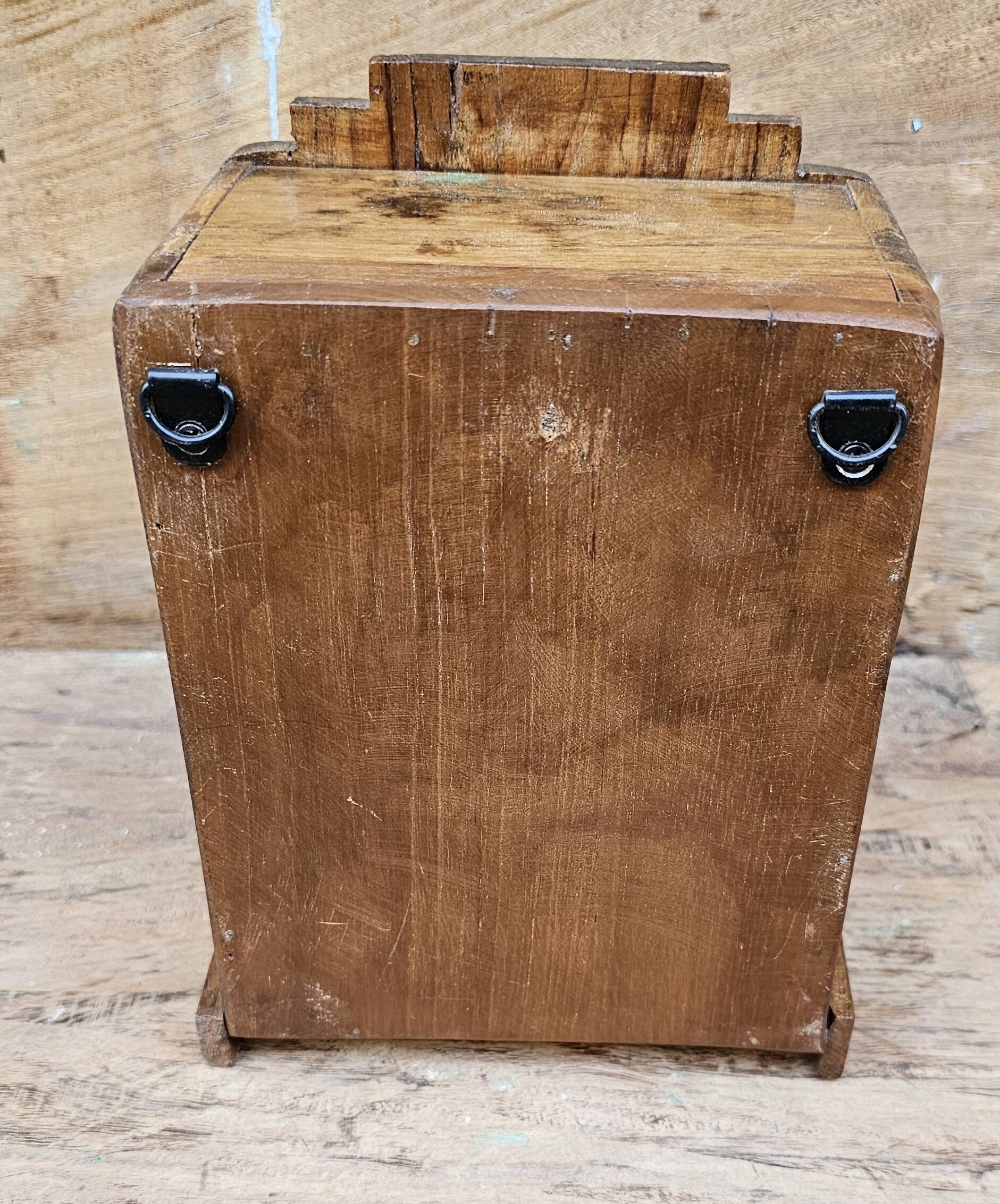 Art Deco teak wall display case