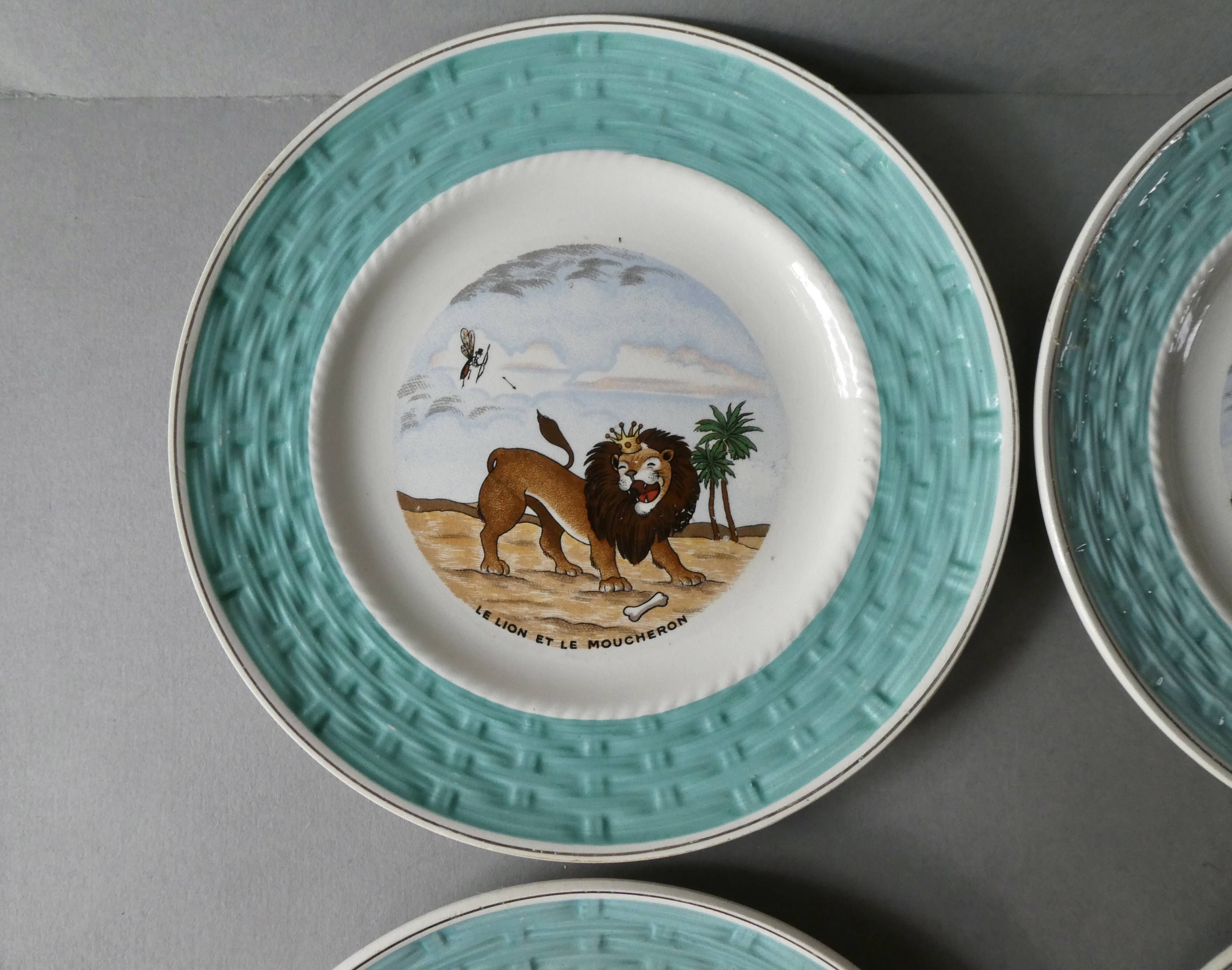 6 plates the fables of La Fontaine