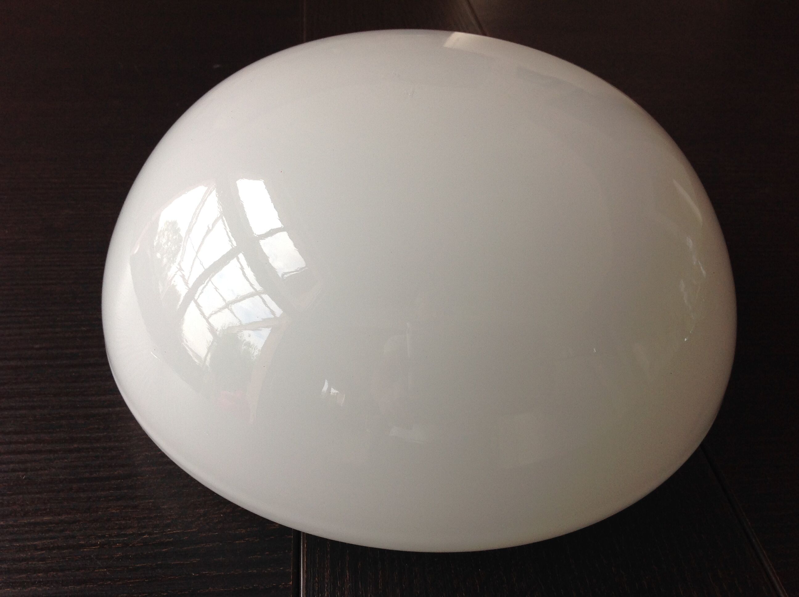 Half moon ceiling lamp in vintage white opaline 60s-70s