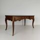 Louis XV style double-sided mahogany and rosewood flat desk