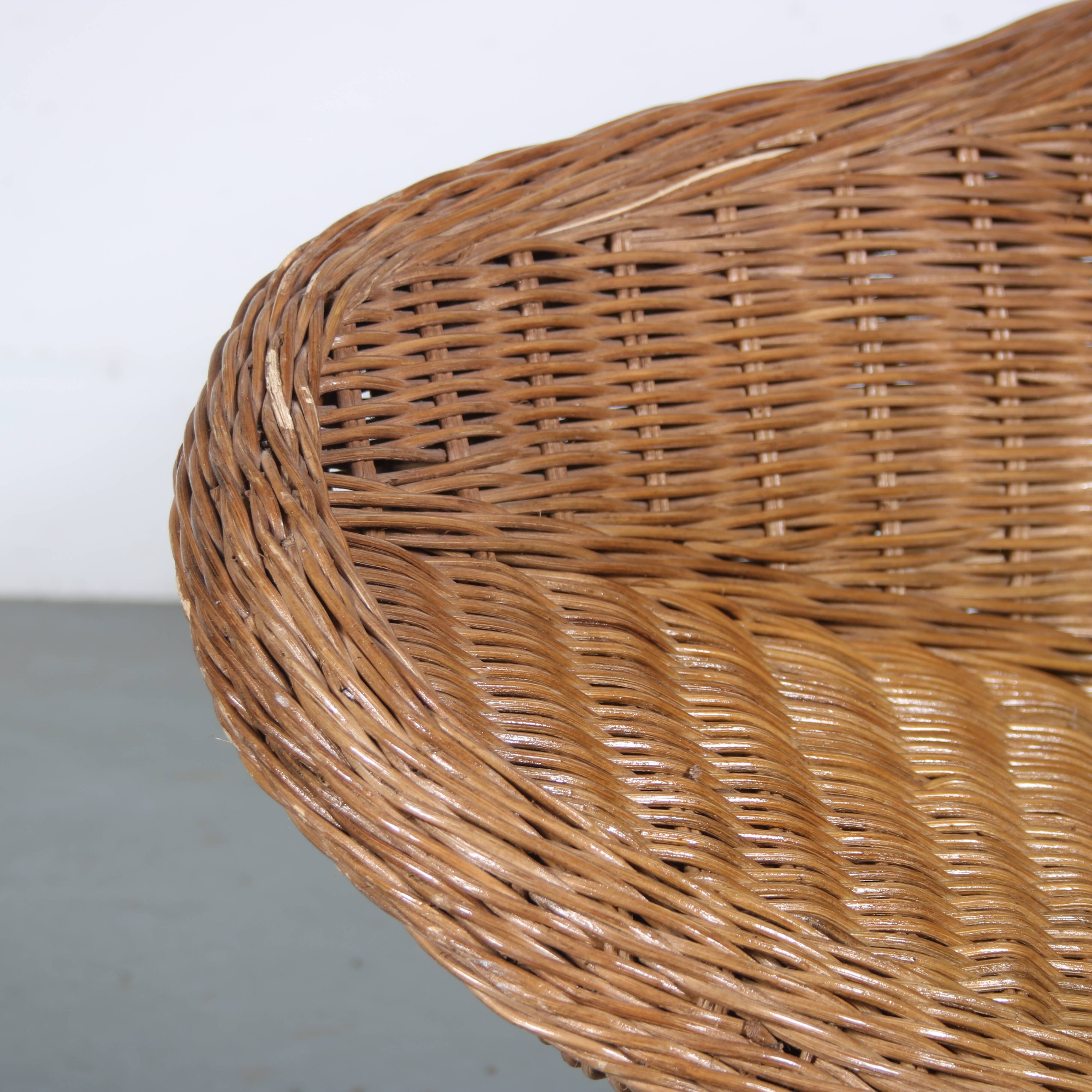 1970s Wicker Lotus chair from the Netherlands