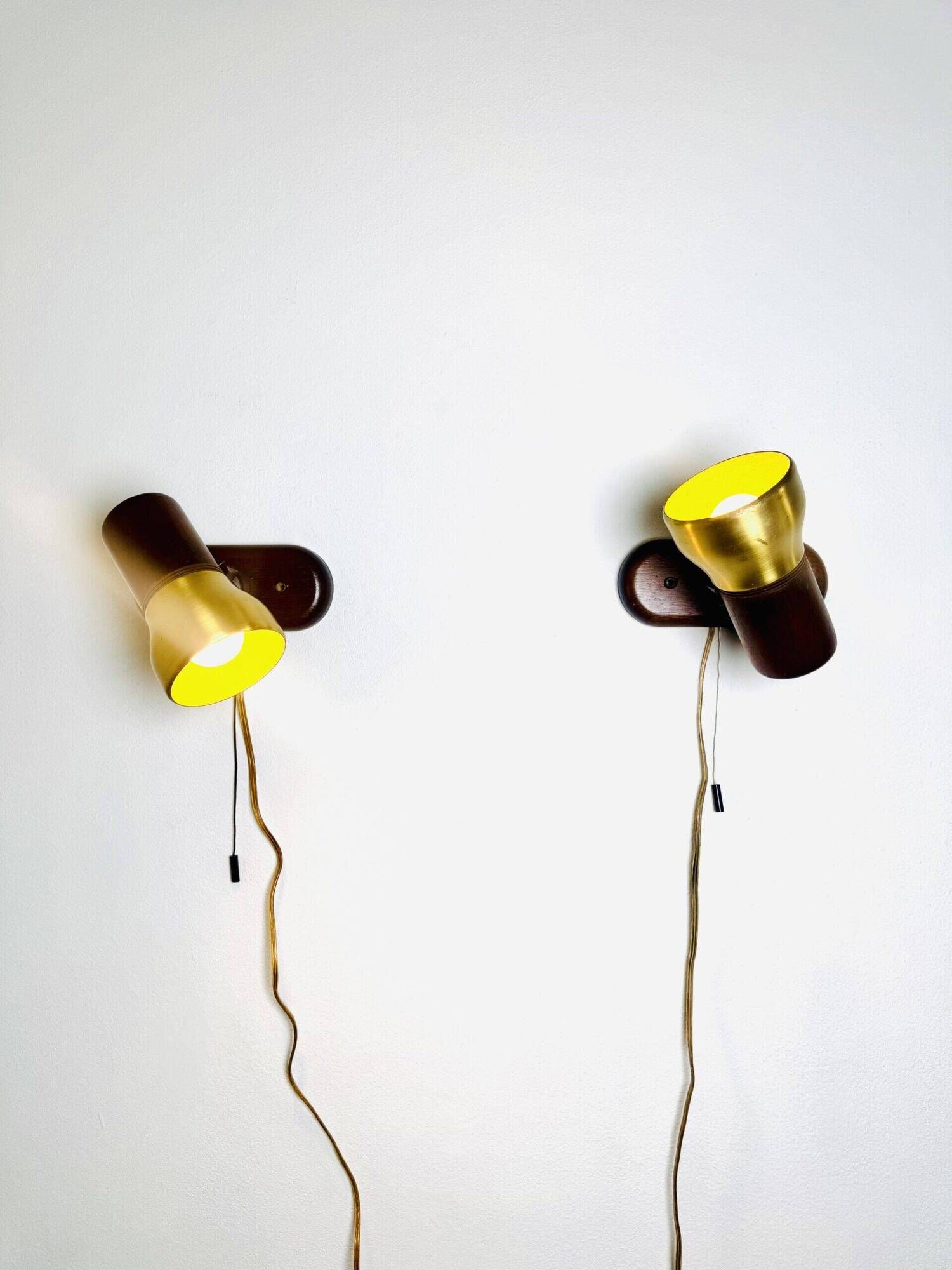 Brass And Amfrosia Wall Lamps By Temde Leuchten, Switzerland 1960S