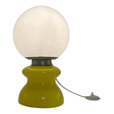 Lampe verre opalin jaune vintage fabriqué en italie, années 60