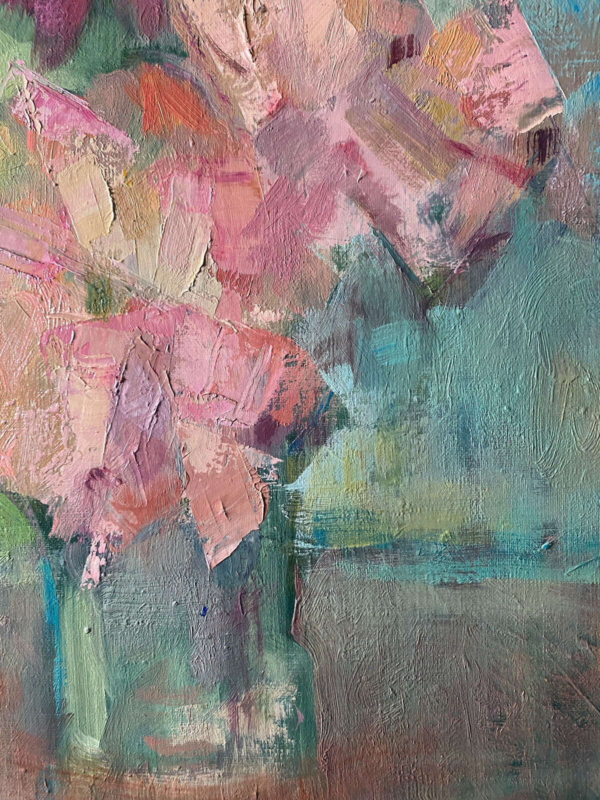 Table HST "Bouquet of flowers" ec. impressionist signed Lorenté + frame