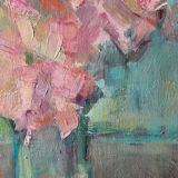 Table HST "Bouquet of flowers" ec. impressionist signed Lorenté + frame