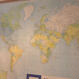 Old school map of the world 1977 wall decoration