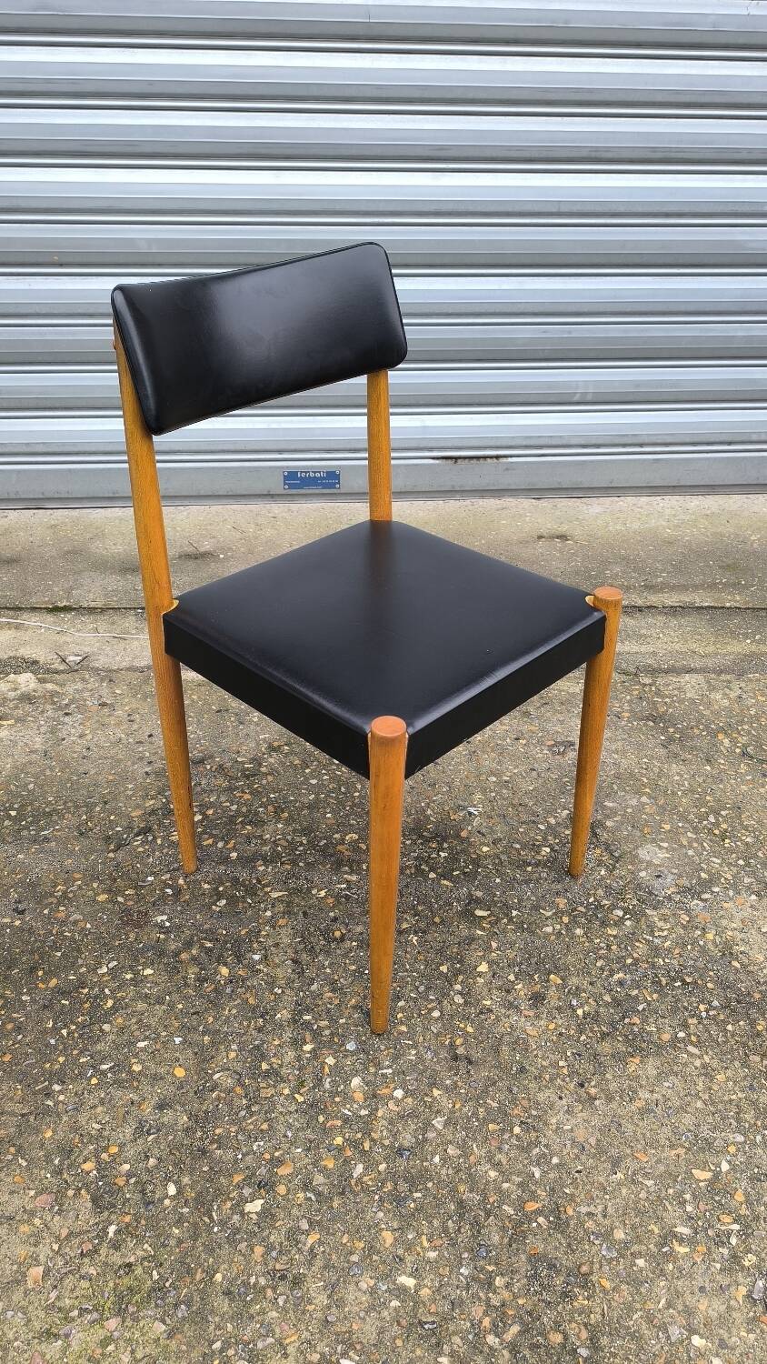 Scandinavian chair in teak and skai 1960