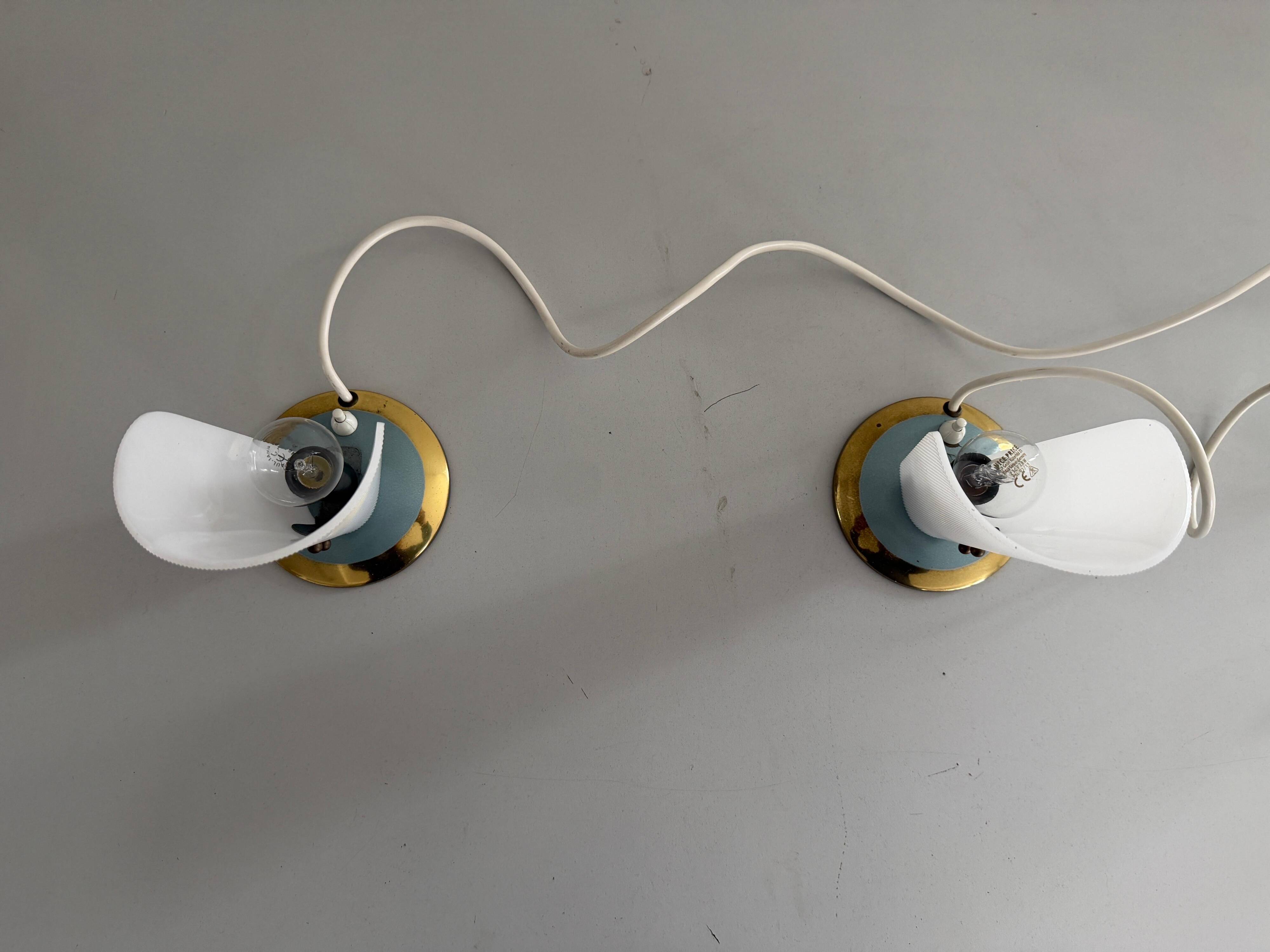 Paire de lampes de bureau du milieu du siècle à tête en plexiglas et base en métal, années 1960, Allemagne