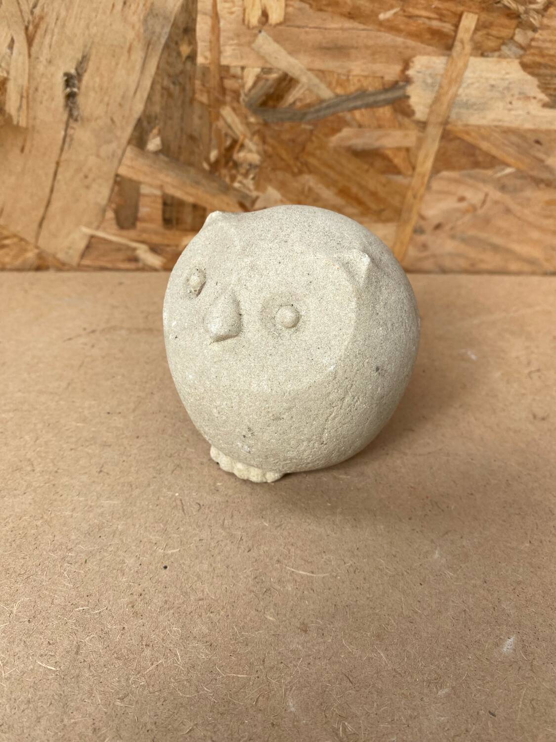Antique paperweight sculpture owl stone art stone vintage
