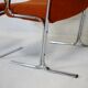 4 "space age" armchairs, chrome steel base
