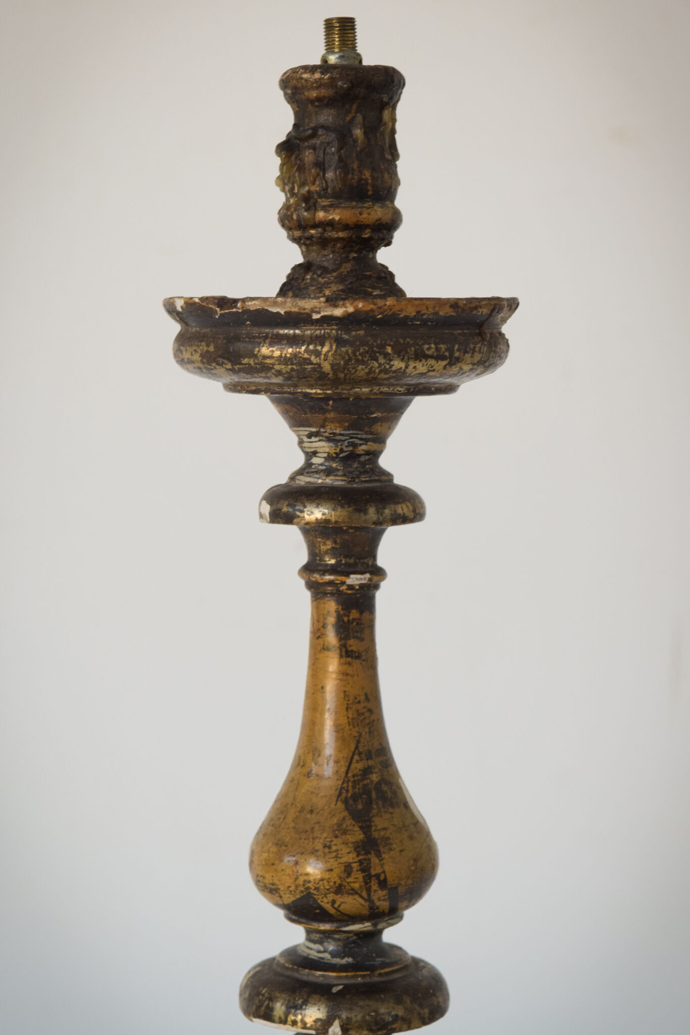 18th Century Gilded Wood Candlestick