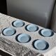 Set of 6 vintage blue dessert plates D18 (1)