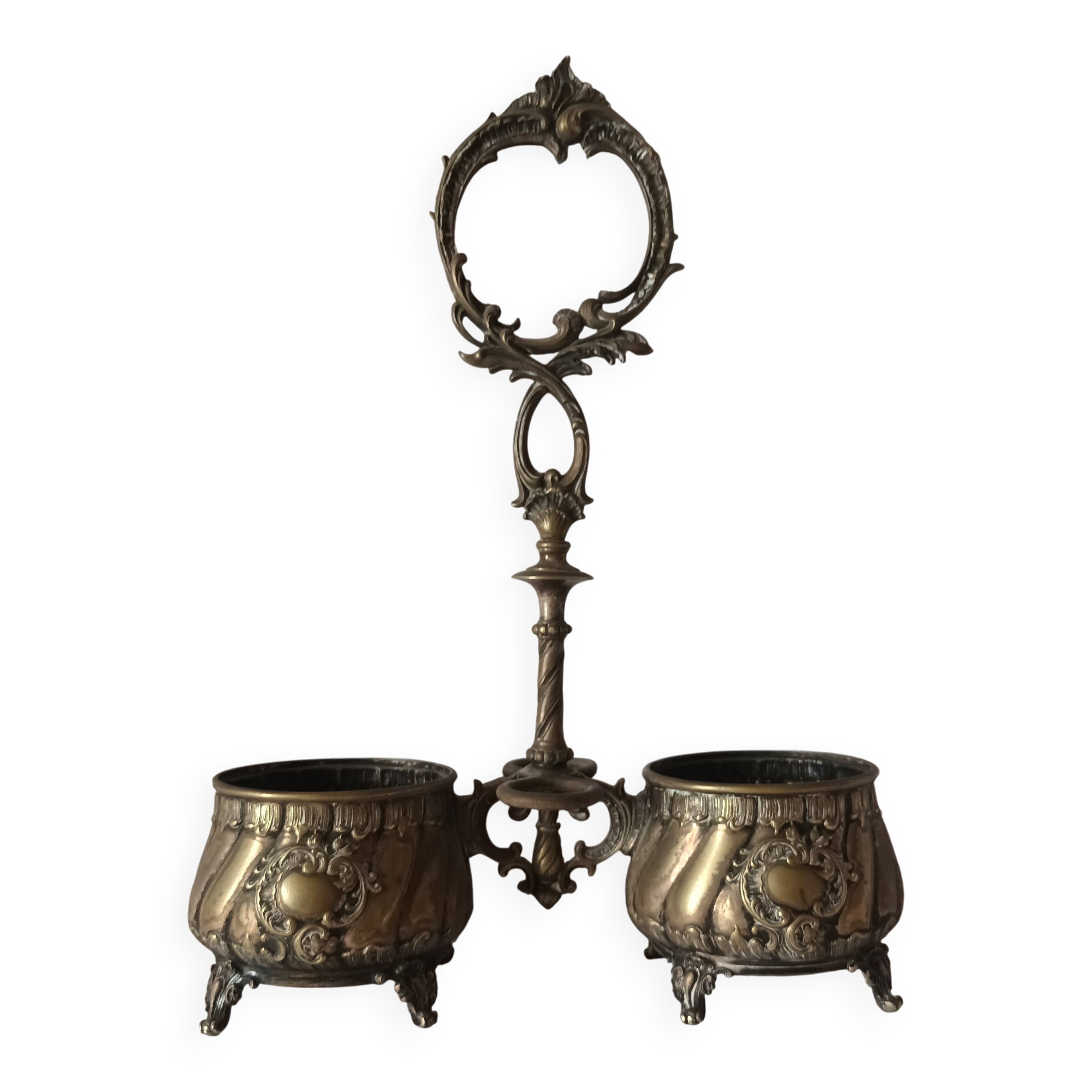 Ancien saleron en métal argenté