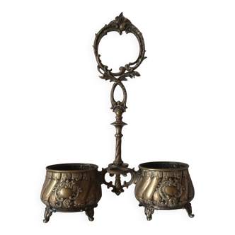 Ancien saleron en métal argenté