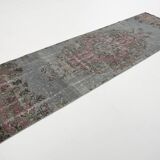 Tapis de course vintage bordeaux doux fait à la main 3x9