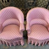 Paire de fauteuils crapaud style Napoléon III