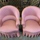 Paire de fauteuils crapaud style Napoléon III