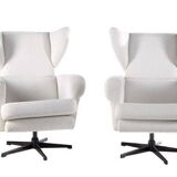 Set of 2 vintage white armchairs, Drevotar, 1970s