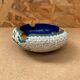 Antique Chinese Bronze Cloisonne Enamel Ashtray Vintage Flower Pattern