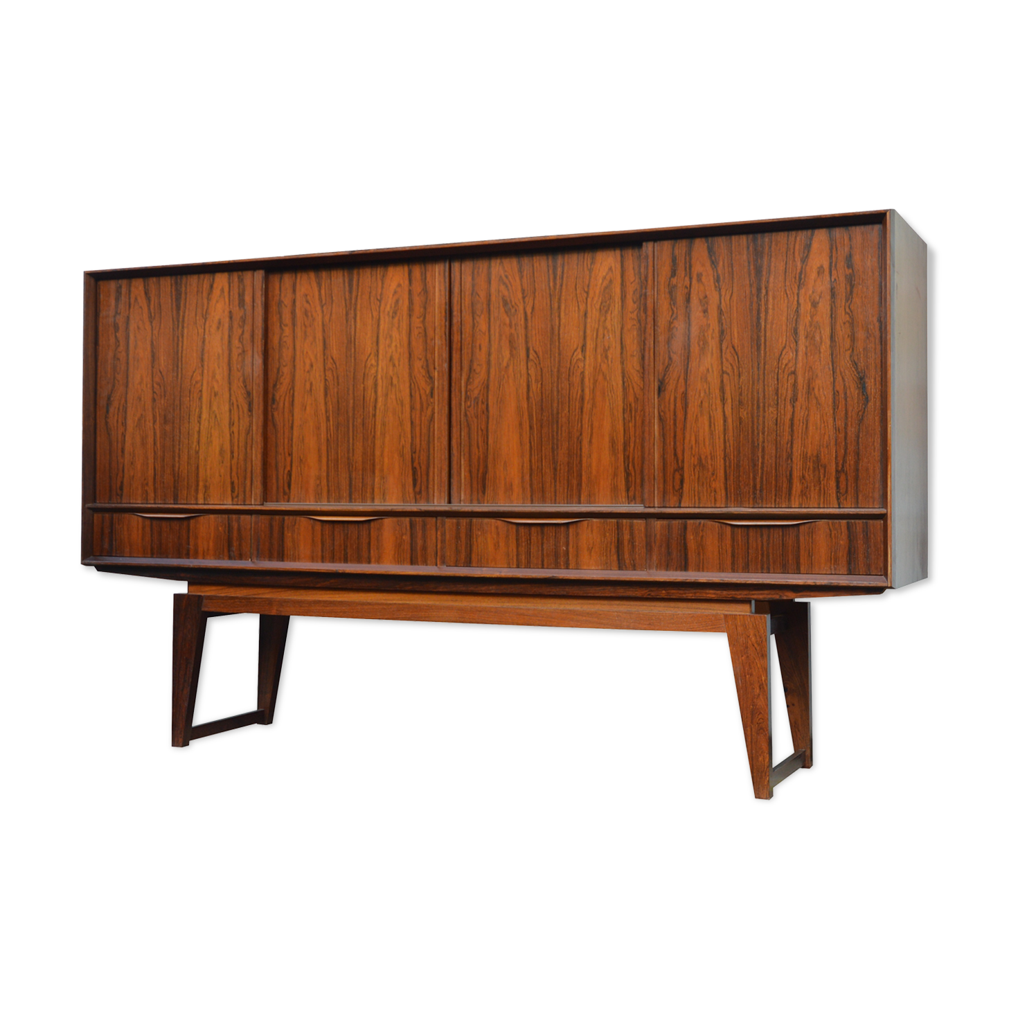 Danish rosewood sideboard with bar cabinet by E. W. Bach, 1960s