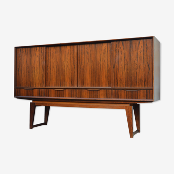 Danish rosewood sideboard with bar cabinet by E. W. Bach, 1960s