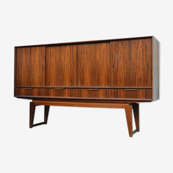 Enfilade danoise en bois de rose avec armoire de bar par E. W. Bach, années 1960