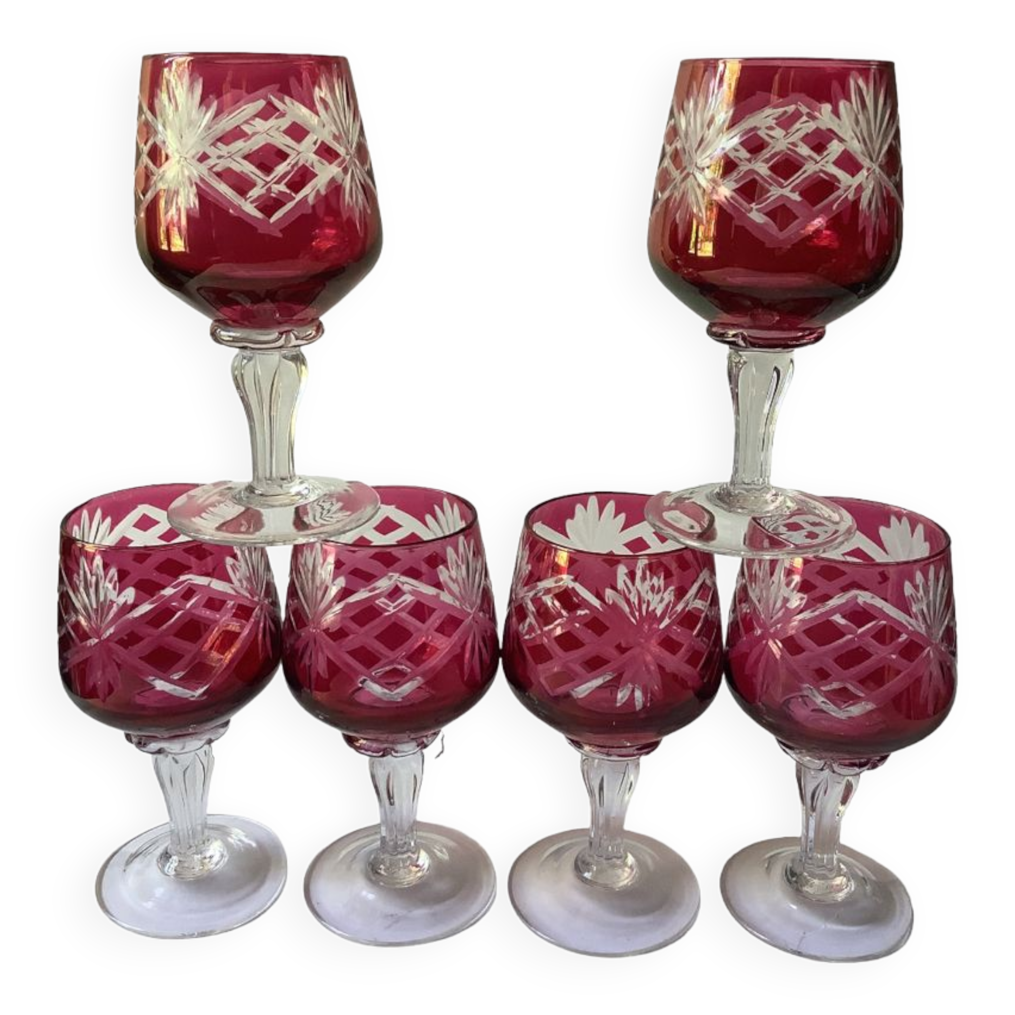 6 crystal shot glasses