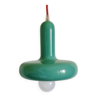 Green metal pendant light