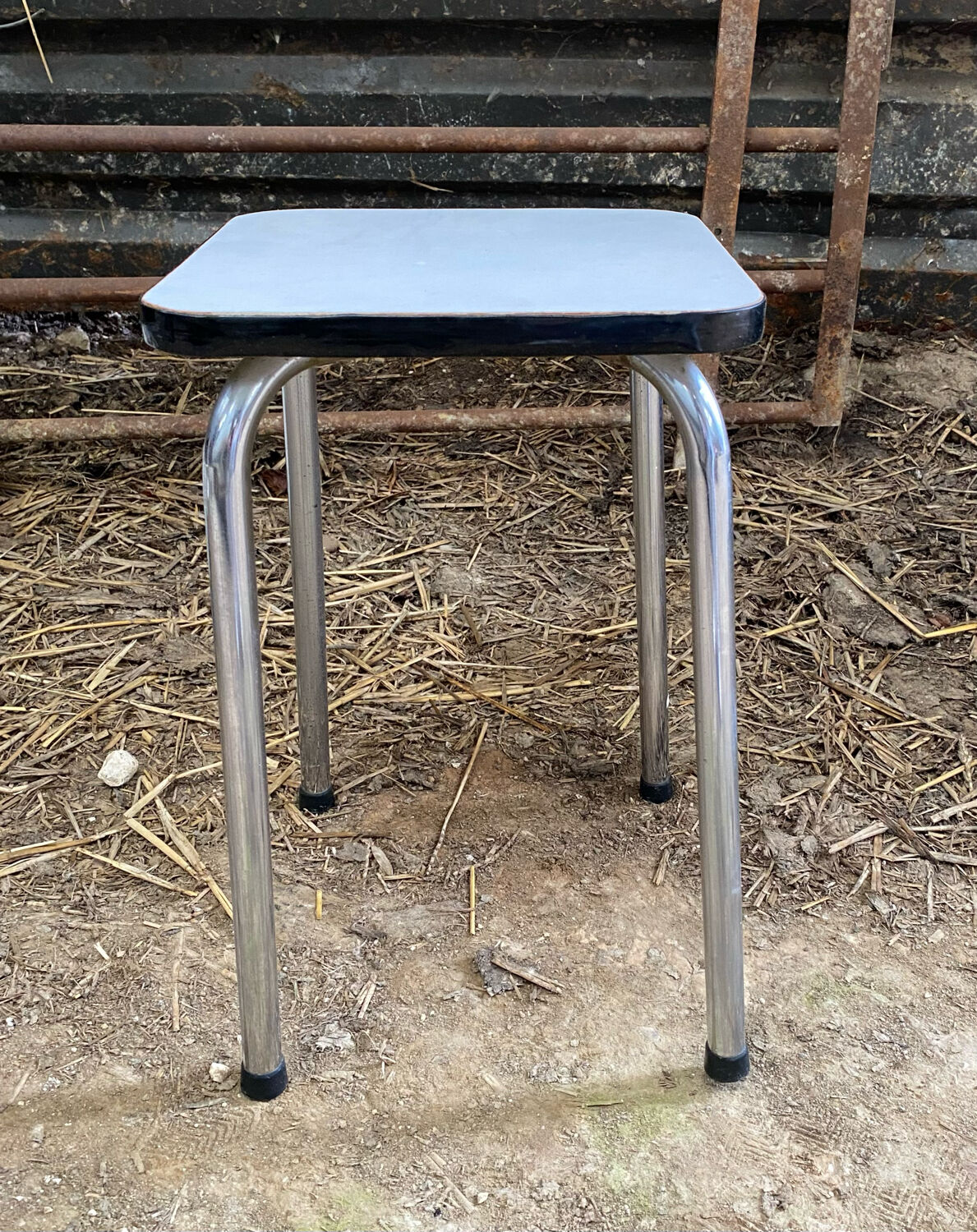 White formica stool