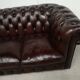 English style brown leather chesterfield sofa