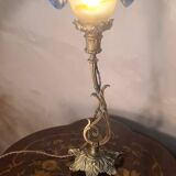 Lampe bronze art nouveau tulipe signé vianne 40x16 elec ancienne ok