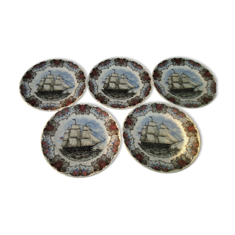 5 plates in Churchill Currier & Ives earthenware diam diam 25 cm