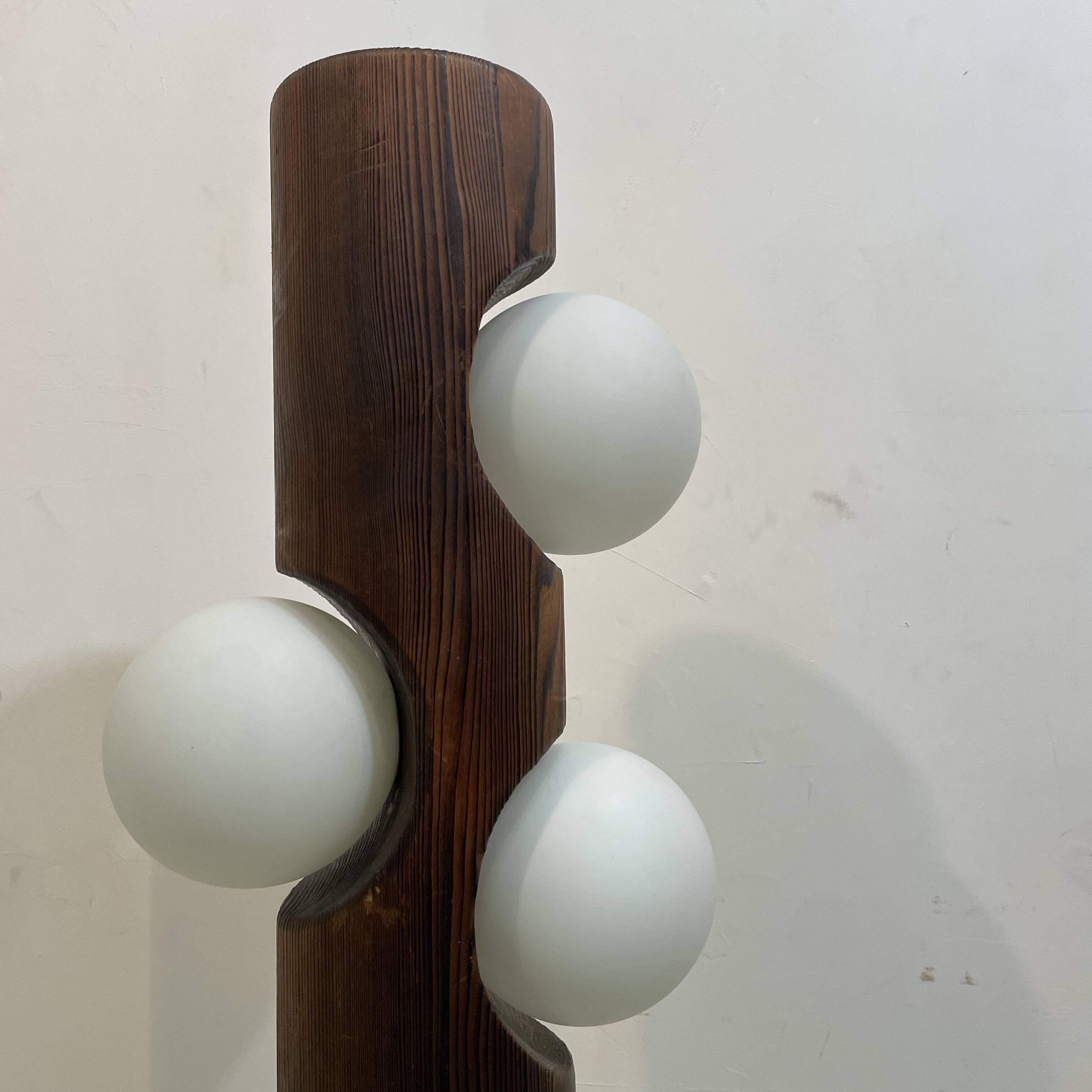 Wooden floor lamp, Switzerland 1960
