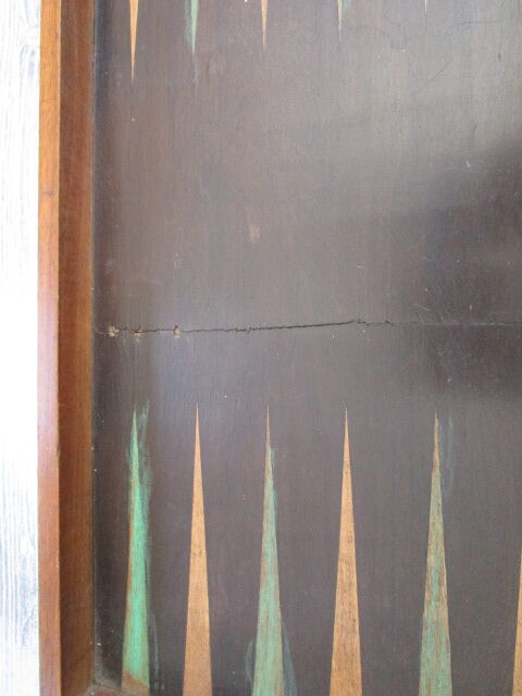 Old wooden lady play tray and backgammon
