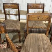 Série de 4 chaises + 2 fauteuils anglais en acajou fin XIXème
