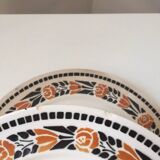 Assiettes à desserts Terre de Fer décor fleurs Badonviller Denise