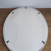 Ancien Miroir Ovale En Fonte - Blanc - Vintage - 48 x 38,5 cm.