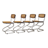 Set of four chairs, Bauhaus design, 1960s, production: Italy