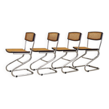 Set of four chairs, Bauhaus design, 1960s, production: Italy