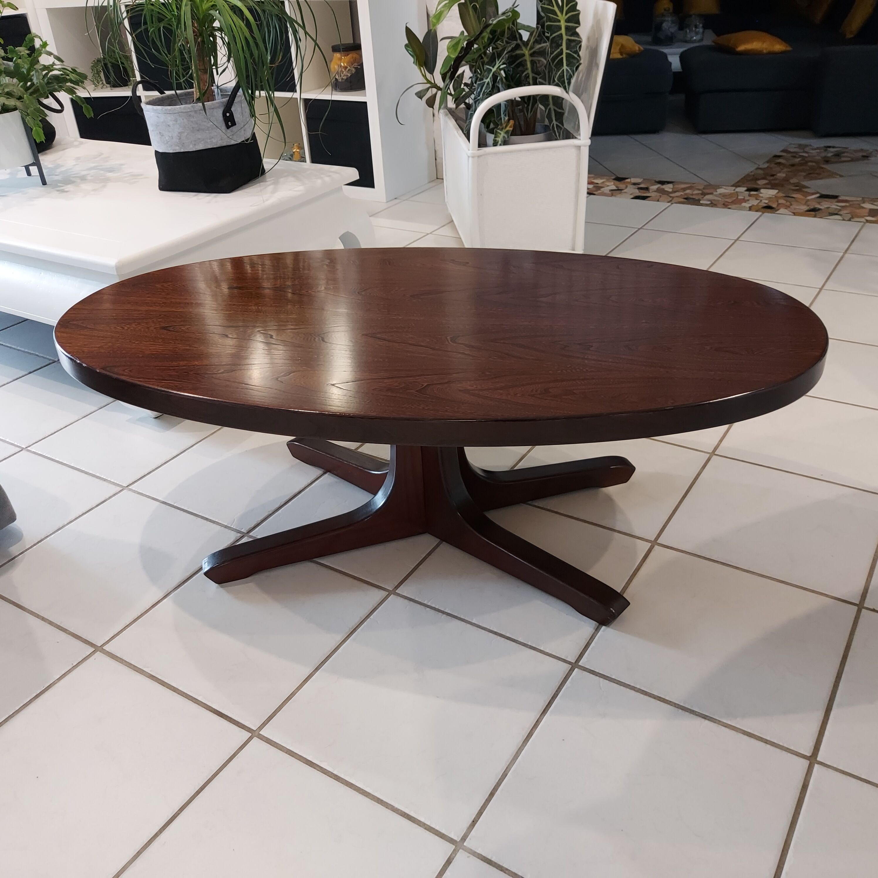 Vintage Baumann oval coffee table 1970s