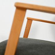 Pair of Beech Armchairs with grey upholstery