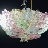 Charming Murano Barovier & Toso flowers flush light fixture, ceiling, 1960s