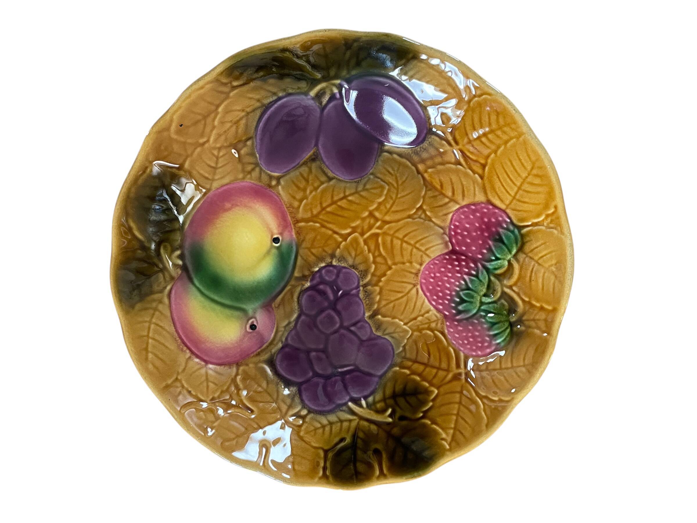 Elegant antique compote dish in barbotine from Salins-les-Bains (Jura)