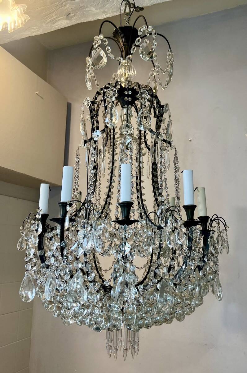 Grand lustre cage italien