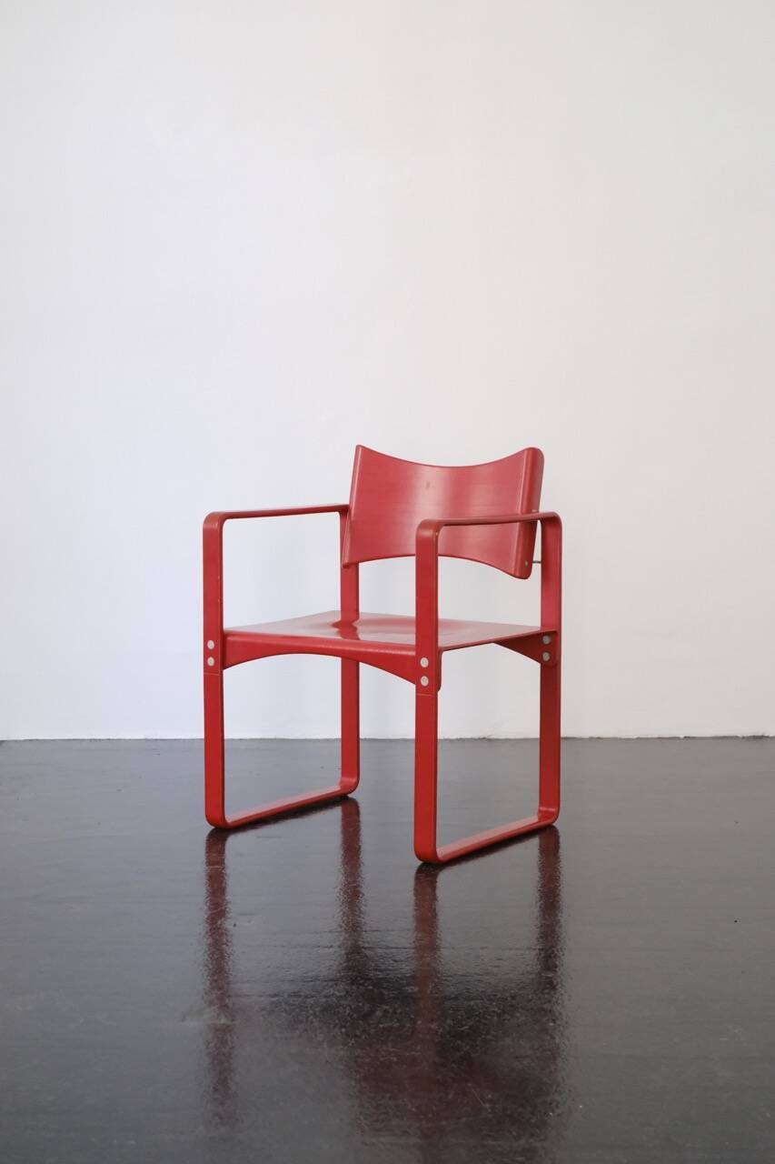 Fauteuil "271F" rouge par Verner Panton / August Sommer / Thonet