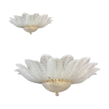Murano glass sputnik chandelier flush mount, mazzega style, lot of 2 or a pair of chandeliers