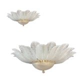 Lustre Spoutnik en verre de Murano Flush Mount, style Mazzega, lot de 2 ou une paire de lustres