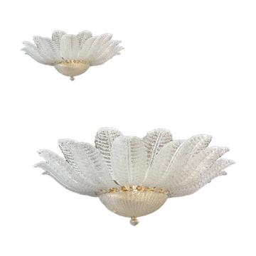Lustre Spoutnik en verre de Murano Flush Mount, style Mazzega, lot de 2 ou une paire de lustres