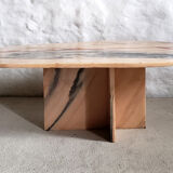 Veined pink marble coffee table
