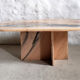 Table basse en marbre rose veiné